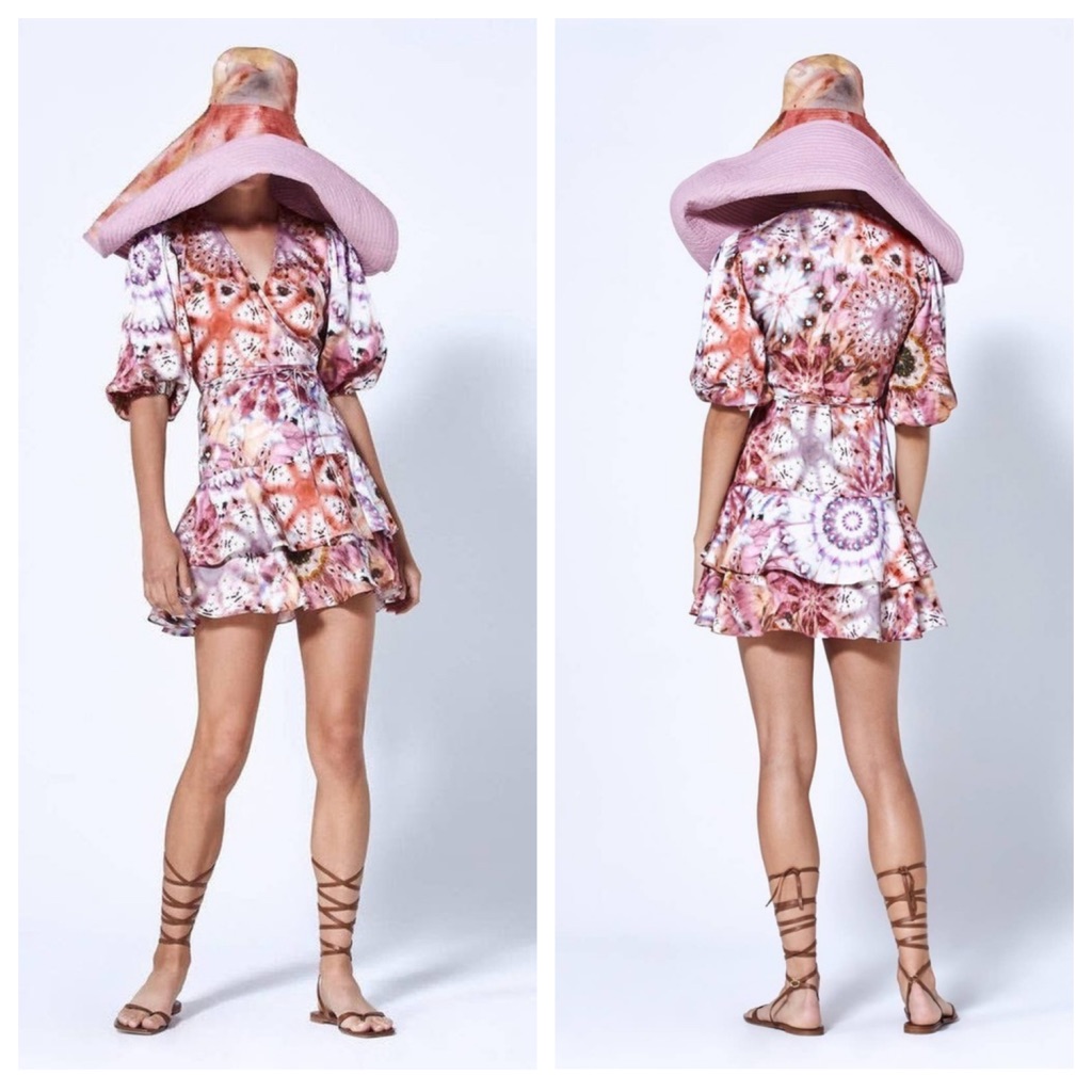Alexis Lucine Wrap Dress Mini Ruffled Size Xs Excellent